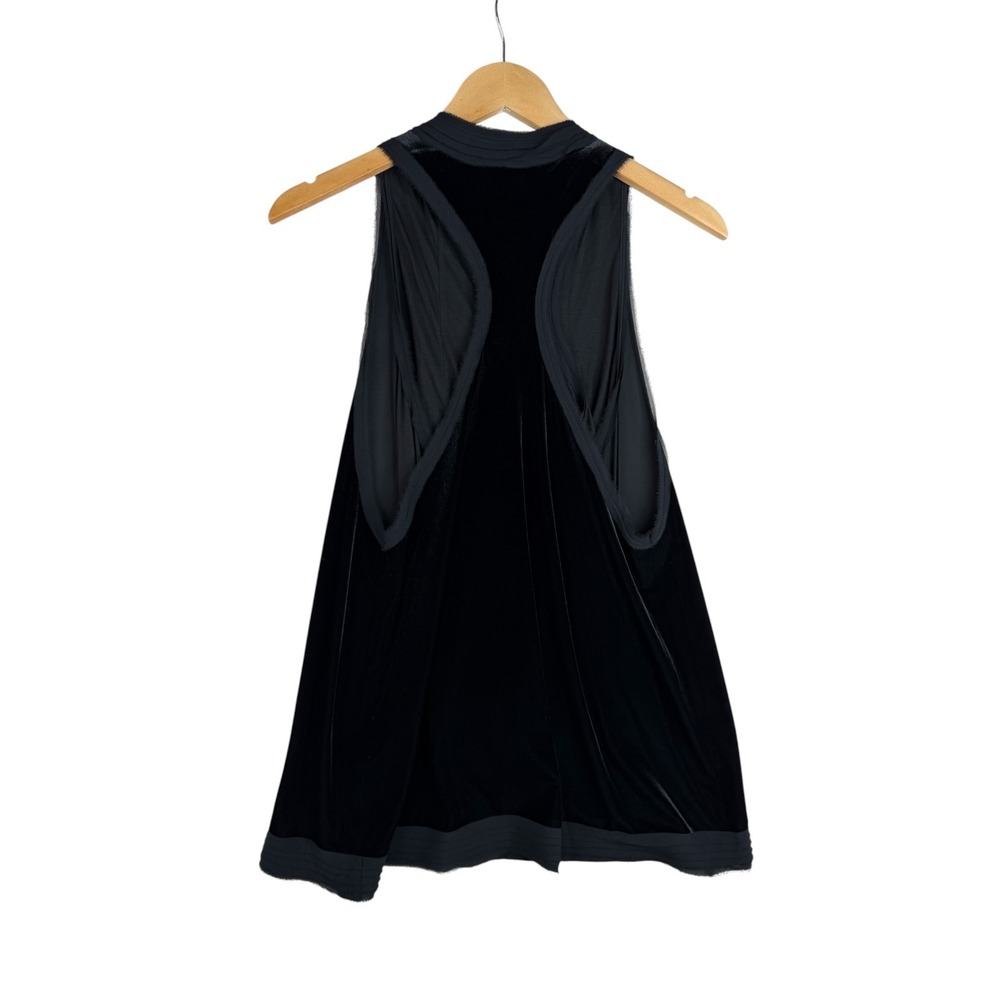 BCBGMaxazria Sleeveless Velvet Detail Mini Dress size Large Black - Picture 5 of 7